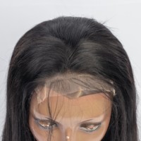 Prêt à Expédier 100% Vierge Remy Cheveux Humains 16 Pouces Droite 5x5 Suisse Transparent Dentelle Frontale Perruque
