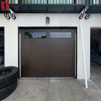 Puerta de Garaje Bolang Marrón de Panel Plano, 40mm/50mm/75mm, Rellena de Espuma, Ventana Personalizada, Entrega Rápida, Control Inteligente por Voz y WiFi, Certificación CE