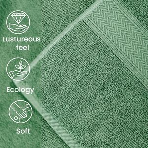 Juego de Toallas de Baño de Algodón Verde de Color Sólido, Rectangulares, Tejidas, para Uso Doméstico, Tamaño Adulto - Product Image 5