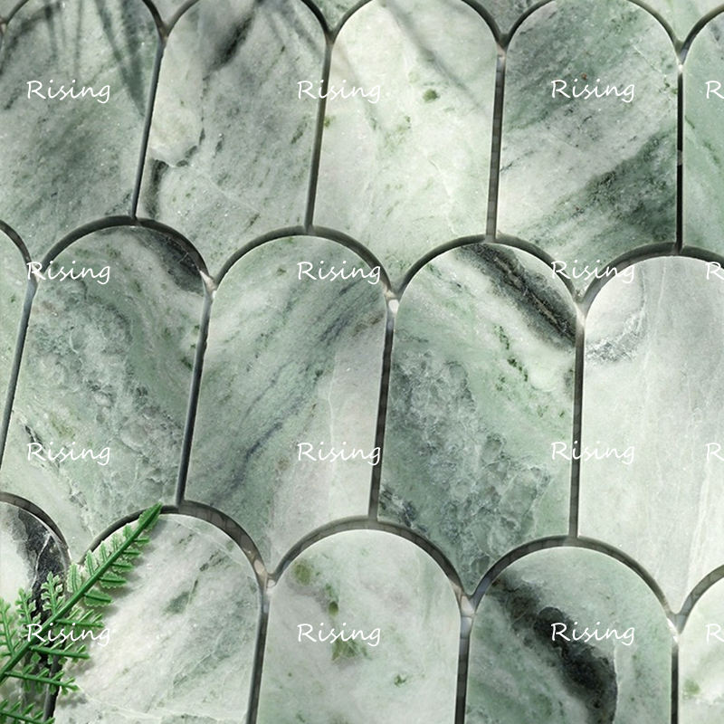 Emerald Green Stone Mosaic Tiles for Modern Kitchen & Bath