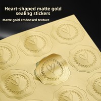 Autocollant adhésif doré mat gaufré avec logo, étiquette décorative cercle en relief tridimensionnel de haute qualité pour scellage
