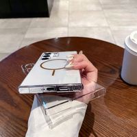 Étui de téléphone magnétique transparent HD en PC rigide anti-rayures pour Samsung S25 S24 S23 S22 S21 Plus ultra FE A56 A55 A54 A35 A25 A05 S A16