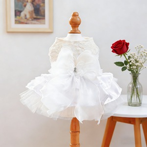 White Princess Dress <b>For</b> Pet <b>Dogs</b> Cats <b>Small</b> Puppies Moonlight Ballet Skirt Polyester Four Seasons Pet <b>Clothes</b> - Product Image 1