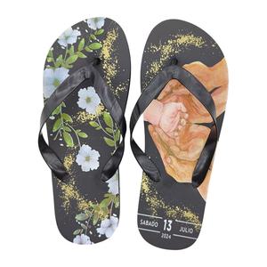 Chanclas Personalizadas con Foto Impresa, Recuerdo de Boda, Sandalias de Playa con Diseño Floral, Pantuflas con Diseño Personalizado, Regalo de Fábrica - Product Image 3