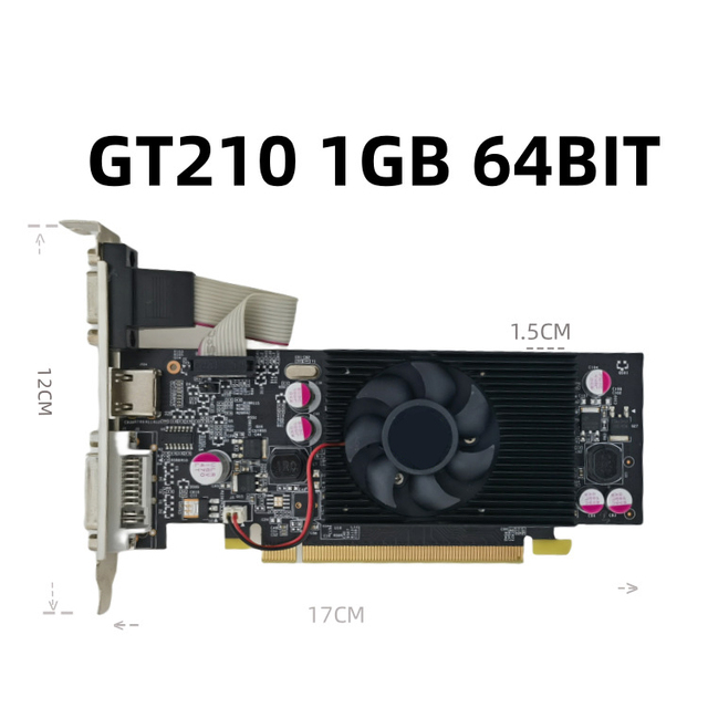 New GT210 Half-Height Low-Profile Discrete Graphics Card for Desktop Small Form Factor PCs All-in-One PCs Office Factory Use
