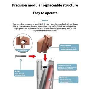 De alta velocidade 13.5-14.5MM intercambiáveis Coroa Broca Substituível Insere Refrigerante Interno para CNC Deep Hole <span class=keywords><strong>Drilling</strong></span> OEM - Product Image 3