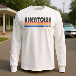 T-shirt a maniche lunghe Allentown Pennsylvania in stile vintage anni '80 - Product Image 3