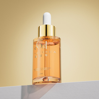 Nouveau produit 80ml à paroi épaisse rouge clair brumeux bouteille d'huile essentielle en plastique PETG flacon compte-gouttes d'huile capillaire pour emballage cosmétique
