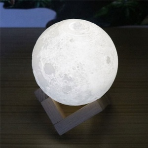 Lámpara de luna de impresión 3D colorida RGB de 15cm de diámetro Popular de alta calidad con luz de noche con forma de luna Led de control remoto - Product Image 3
