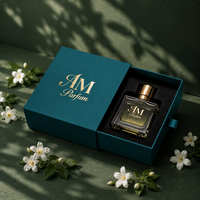 Boîte cadeau de luxe personnalisée en carton mat avec tiroir pour parfum, logo estampé à chaud or, impression quadricolore, aseptique, recyclable, pour le marché américain