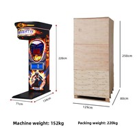 Machine de boxe d'arcade commerciale, jeu de force avec mesure de puissance, testeur de force numérique à écran LED, console de jeu à monnayeur