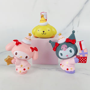 Venta al por mayor 6PCs Conjunto de Anime Navidad <span class=keywords><strong>Kitty</strong></span> Figuras <span class=keywords><strong>Kuromi</strong></span> Melody PVC Cápsula Juguetes Japón Fuente de animación - Product Image 3