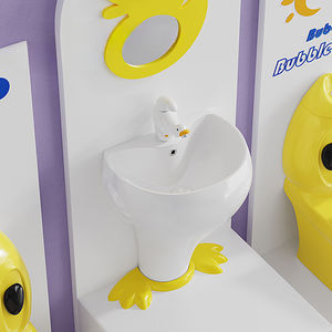 تصميم حديث جديد بطة قطعة واحدة حوض غسيل سيراميك للحمام روضة الأطفال مقعد مرحاض للأطفال مصيدة بطة جديدة كرتونية ملونة - Product Image 6