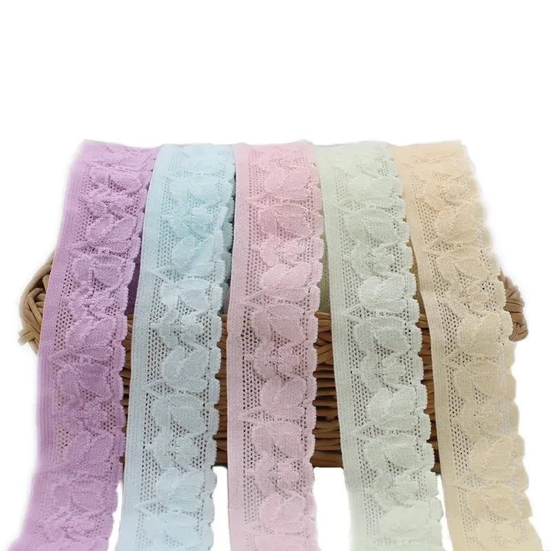 25mm 1" french narrow flower waved edged border plush stretch garment accessories lace trimmings ribbon tape