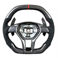 Volant Sport Personnalisé en Fibre de Carbone Forme en D, 3 Branches, pour Mercedes-Benz Classe C W204/C63 W212/W218/W207