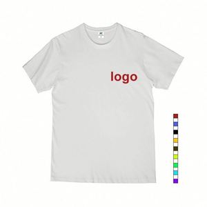 Wholesale Custom Oversized Cotton Polyester T-<b>Shirt</b> for Men Unisex Embroidery 150gsm Blank Color White - Product Image 1