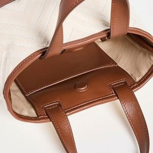 Bolsa de Lona Personalizada para Mujer, con Patrón Texturizado en Zigzag, Bordado, de Algodón, para Fin de Semana o Playa, con Cierre Magnético, Portátil, para Primavera - Product Image 3