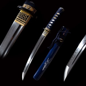 Wakizashi Artigianale Longquan Seconda Generazione in Bambù <span class=keywords><strong>Amaro</strong></span>, 55cm, Temperato in Argilla, Spada Corta Samurai di Alta Qualità, Regalo, Oggetto di Scena Cosplay - Product Image 1