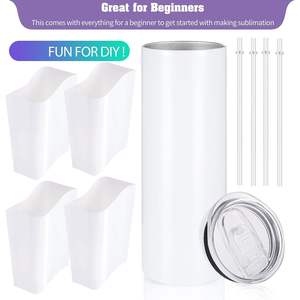 แก้วทัมเบลอร์เปล่าสีขาวตรง25ออนซ์20ออนซ์สำหรับถ่ายเทความร้อนของขวัญแต่ละชิ้นแบบกล่องการระเหิดแบบคลาสสิก - Product Image 3