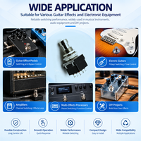 3PDT 9Pin Pedal Efek Gitar Footswitch Latching Stomp Switch Solder Lug Foot Switch untuk DIY Efek Pedal