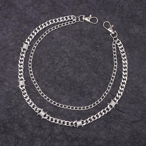 Cadena de pantalón estilo cubano Thorn de acero inoxidable con doble anillo, cadena de cintura Hip Hop para uso diario - Product Image 3