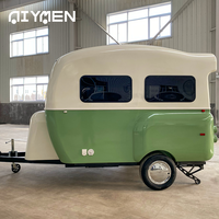 Larme Camper Mini Remorque Voyage RV Caravane Châssis En Acier Galvanisé Corps En Fiber De Verre Léger Moto Compatible 2-4