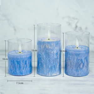 Vela Electrónica LED con Diseño de Flor de Hielo, Ambiente Festivo <span class=keywords><strong>para</strong></span> Cumpleaños y Bodas, Elimina <span class=keywords><strong>Tres</strong></span> Números, Grande, Mediana y Pequeña - Product Image 4