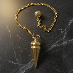 Großhändler für Natürliche Trommelsteine, Halbedelstein-Bastelmaterialien, Indien-Gold Metall-Pendel, Wünschelrute in Chakra-Farben, 40-40mm - Product Image 5