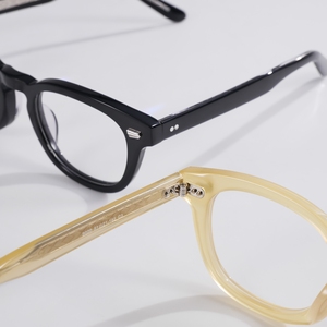 Gafas Ópticas de Acetato Hechas a Mano, Estilo Intelectual Vintage, Color Amarillo Champán Transparente, para Tiendas de Alta Gama - Product Image 4