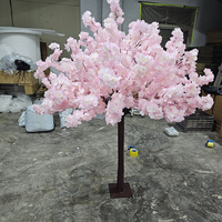 Arbre à fleurs de cerisier artificiel unique et populaire Orange, centre de table floral, arbre décoratif en fausse soie Sakura