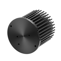 Radiateur en aluminium à ailettes rondes usinées CNC, anodisé noir, 20-30W, pour éclairage LED COB pour culture de plantes