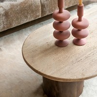 Table basse en marbre de pierre naturelle de forme spéciale avec cadre en bois réglable de style chinois ancien, design moderne, mobilier de salon