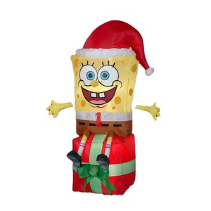 Decorazione Natalizia Gonfiabile Personalizzata da 5 Pollici per Esterni Babbo Natale Seduto <span class=keywords><strong>SpongeBob</strong></span> - Product Image 1