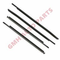 Joint de ceinture de porte de fenêtre de coupe-froid noir chromé pour Toyota Hilux Revo 4 portes 2015-2021