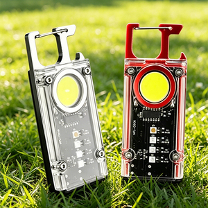 Lampe torche EDC multifonctionnelle, lampe porte-clés rechargeable <span class=keywords><strong>avec</strong></span> <span class=keywords><strong>détecteur</strong></span> UV, modes de signalisation rouge/vert et lampe de travail magnétique - Product Image 1