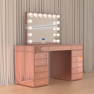 Tavolo da toeletta da donna di lusso rosa lucido di lusso con Design moderno in stile scandinavo all'ingrosso di fascia alta - Product Image 1