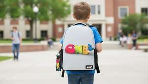 Sac à dos scolaire à imprimé chien mignon léger de grande capacité pour garçons et filles avec poignée souple élégant et confortable pour les enfants - Product Image 2