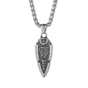 Collar con Colgante de Lanza Vikinga de Acero Inoxidable 316L, Joyería para Motociclistas, Collar con Colgante de Flecha Vikinga, Collar con Runa Triangular - Product Image 5
