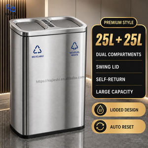 Contenedor <span class=keywords><strong>de</strong></span> <span class=keywords><strong>Basura</strong></span> <span class=keywords><strong>de</strong></span> Alta Calidad con Múltiples Compartimentos, Contenedor <span class=keywords><strong>de</strong></span> Reciclaje para Escuelas, Hospitales y Áreas Públicas, <span class=keywords><strong>de</strong></span> Acero Inoxidable, Duradero - Product Image 2