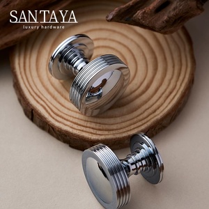 Santaya Solid Chrome-plated Silver Brass Handles Kitchen Cabinet Pulls Bedroom Wardrobe Drawer <strong>Knobs</strong> Furniture Bronze Handle - Product Image 5