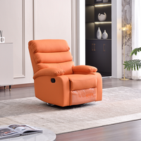 Fauteuil inclinable moderne de luxe en PU, contemporain, extensible, ergonomique, avec structure métallique pivotante – Idéal pour salon, sieste ou bureau