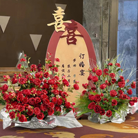 Boule de fleurs artificielles en rose rouge, centre de table pour décoration de mariage
