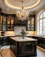 Cuisine Modulaire de Luxe Américaine en Panneaux de Mélamine Fabriqués sur Mesure, Ensemble Complet, Design Moderne pour Appartement, Résidence Haut de Gamme