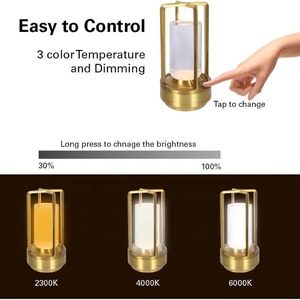 Luxurious Metal Cordless Table Lamp Rechargeable LED Desk <b>Light</b> Touch Dimmable for Bar Restaurant Hotel Cafe Decor - Product Image 4