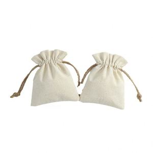 Bolsas de algodón natural biodegradables con cordón, bolsas duraderas de lona de algodón con cordón para proteger contra el polvo - Product Image 2