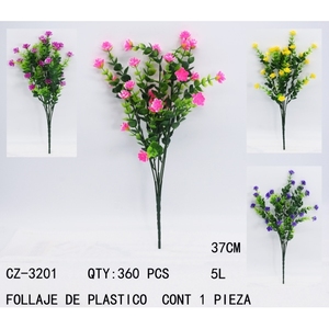 Fogliame di plastica 37cm colori assortiti decorazione per la casa foglie artificiali colorato elegante classico - Product Image 1
