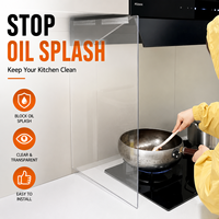 Panneau de protection anti-éclaboussures de cuisine en PVC transparent sur mesure, résistant à l'huile, pour cuisinière