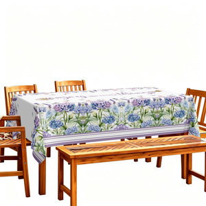Mantel <span class=keywords><strong>de</strong></span> Poliéster con Estampado <span class=keywords><strong>de</strong></span> Hortensias Púrpuras, Disfruta <span class=keywords><strong>de</strong></span> <span class=keywords><strong>las</strong></span> Pequeñas <span class=keywords><strong>Cosas</strong></span>, para Comedor, Precio <span class=keywords><strong>de</strong></span> Fábrica, Gran Venta - Product Image 3