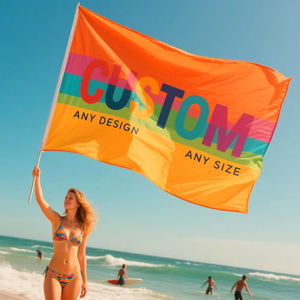 Флажок-баннер для индивидуальной рекламы, любого размера, с цифровой печатью, из водонепроницаемого полиэстера, экологичный, для наружного использования, без логотипа - Product Image 1
