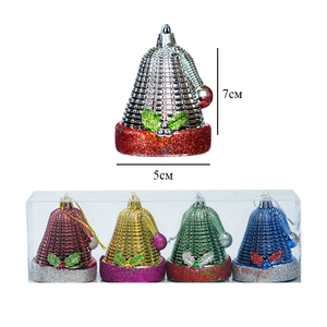 7 cm — 4 pieces, bell-shaped <b>figures</b> with glitter - Product Image 1
